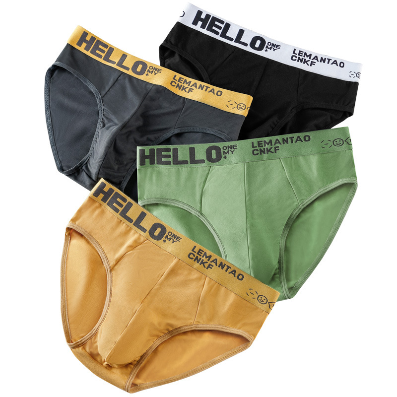 New Style Underwear Boys Letter Solid Color Men's Triangle Trendy Sexy Breathable Men's Large Size Sports Trousers Factory