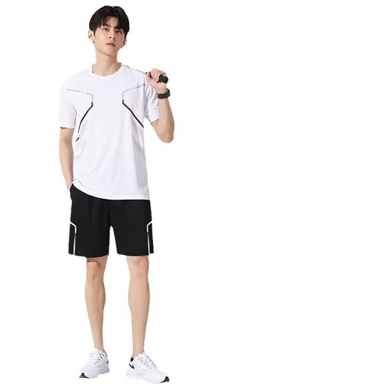 New Suit Quick-drying Suit Men's and Women's Sports Outdoor Running Short-sleeved Large Size Casual Suit Ice Silk Cool Quick-drying Suit