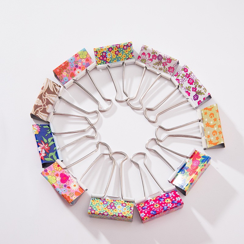 Direct selling sweet small fresh printing long tail ticket clip literature and art retro file small clip examination paper finishing clip 24 pack