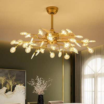 Nordic Fan Lamp Firefly Chandelier Living Room Lamp Simple Modern Lamp Electric Fan Restaurant Home Ceiling Fan