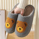 New Comfortable Home Bear Head Cute Warm Winter Cotton Slippers Couple Men and Women Thick Bottom Soft Bottom Cartoon Cotton Shoes