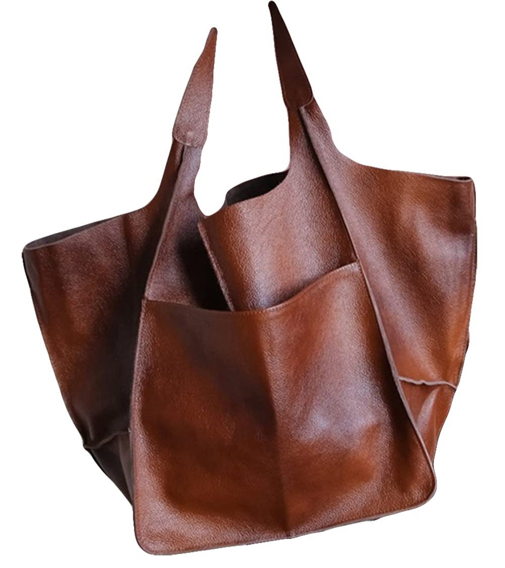 European and American Retro 2023 New Simple Large Bag Soft Leather Large Capacity Shoulder Hand Tote Cross-border Women's Bag _voghion.com