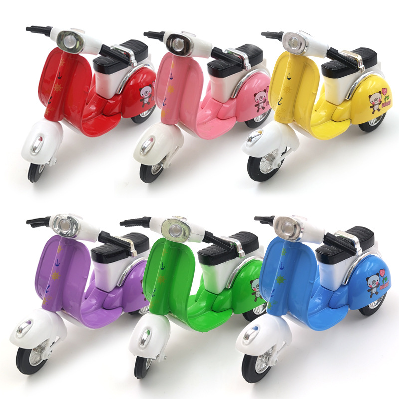 Alloy toy car back motorcycle cartoon car simulation car model car children's toys boutique wholesale