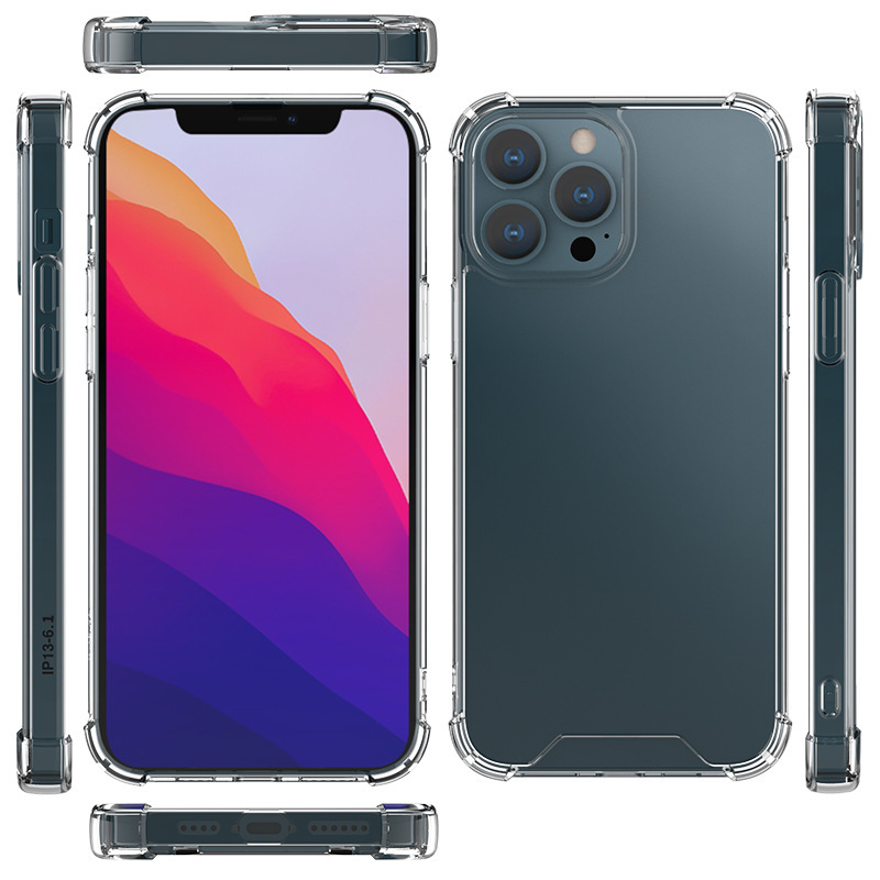 Suitable for iphone16Pro Acrylic Phone Case Four Corner Anti-drop Case Apple 15 Transparent Two-in-One Protective Case