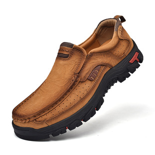 Independent Station Amazon Cross-border Explosions Leather Shoes Men's Genuine Leather Large Size Loafers Men's Casual Leather Shoes Mountaineering Shoes