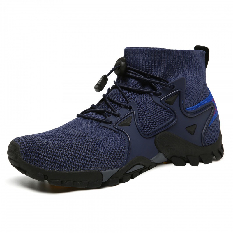 Personalized socks shoes men's shoes large size mesh fly woven solid color sports shoes outdoor hiking lovers running shoes