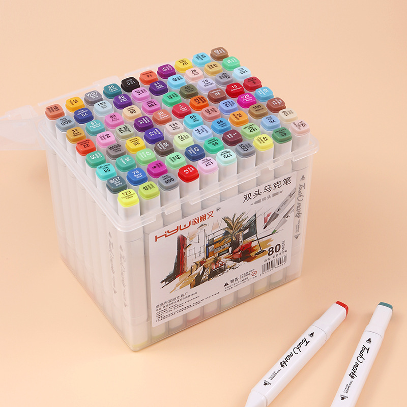 Marker Pen Set Children and Students Art Painting Color Pen Multicolor Number Double Headed Alcohol Oil Marker Pen Set
