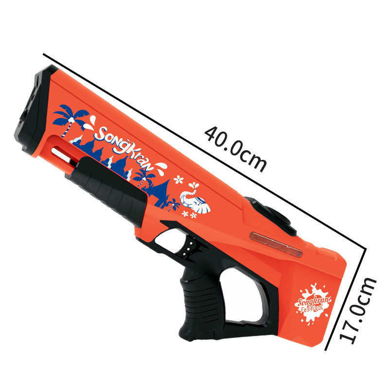 Cross-border 2024 electric water absorbing black technology continuous hair Water Gun with light summer automatic water gun toy for children