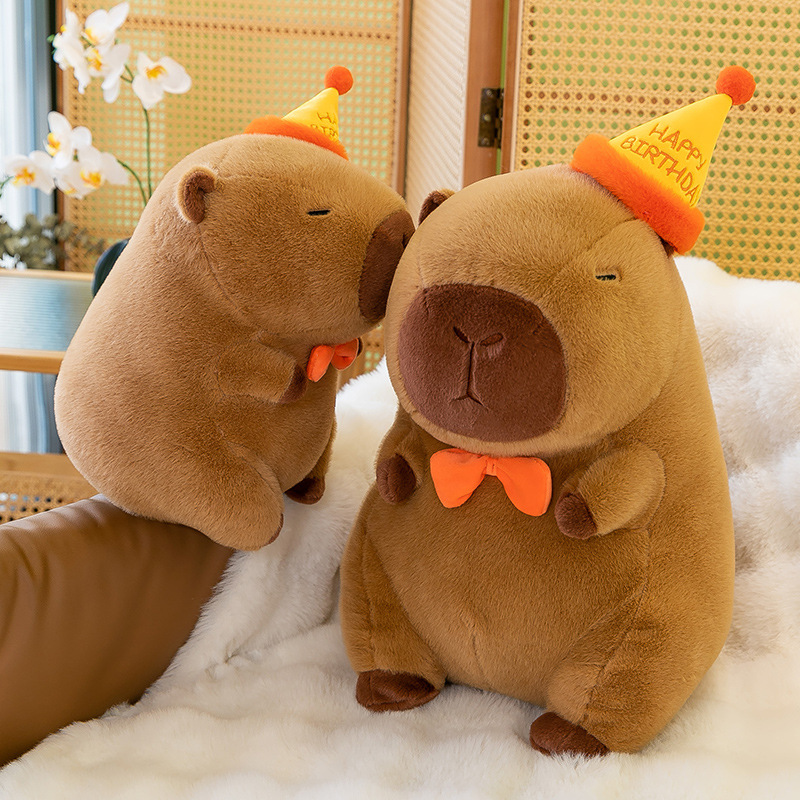 New Style Topper Hat Capybara Capibara Doll Doll Plush Toy Sofa Pillow Cyber Celebrity Birthday Gift Buwa