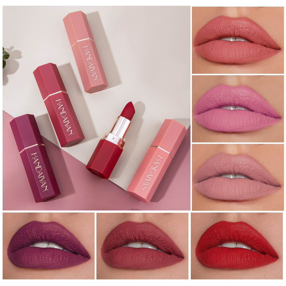 Cross-border makeup hot products HANDAIYAN Han Daiyan Amazon hot sale 6-color matte moisturizing lipstick wholesale