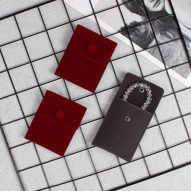 Jewelry Flannel Snaps Bag Ring Earrings Double-sided Fleece Bag Scratch-resistant Jewelry Storage Snaps Jewelry Bag