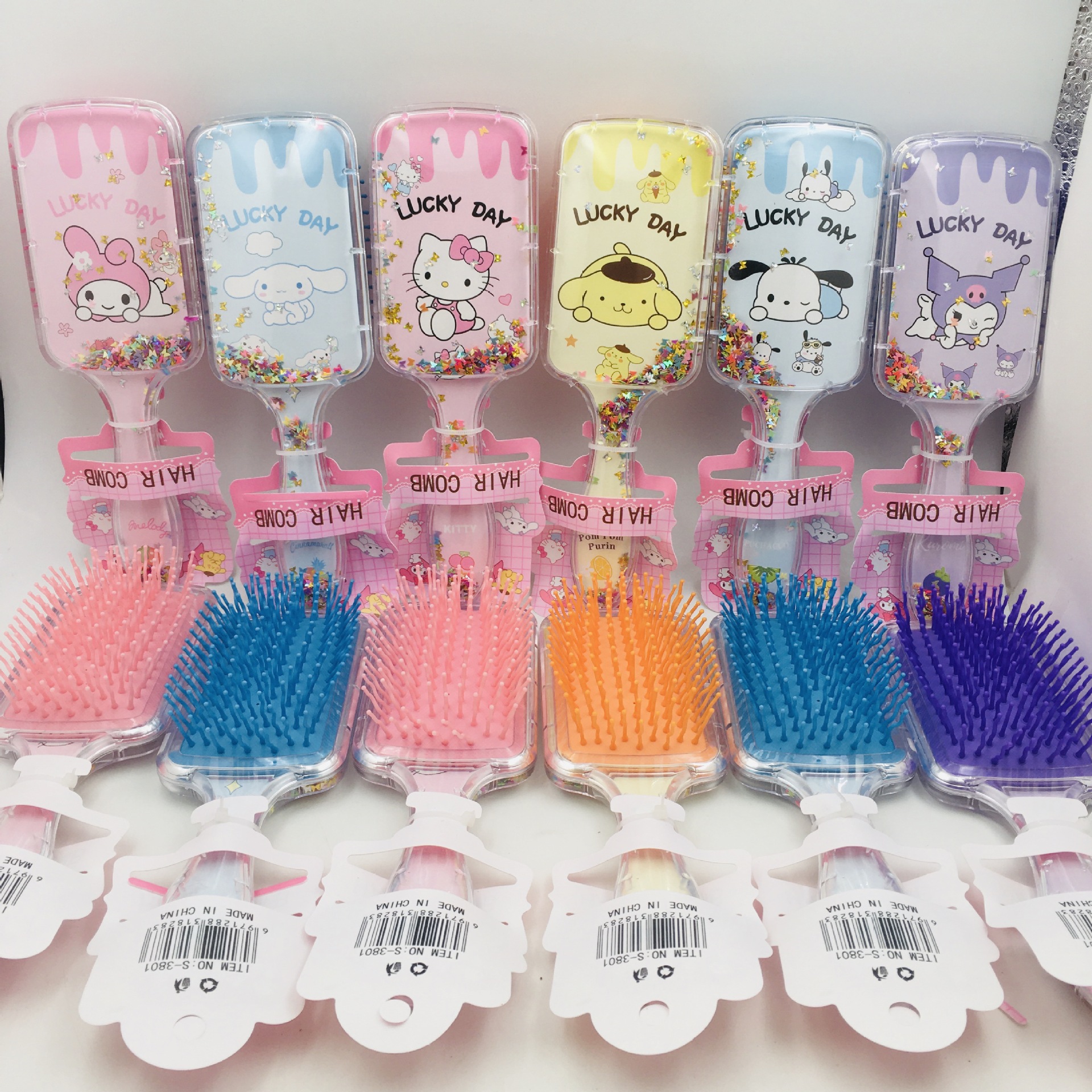Sanrio square rocking hair comb coolomi Pacha dog Yugui dog meilti sequined air cushion hair comb