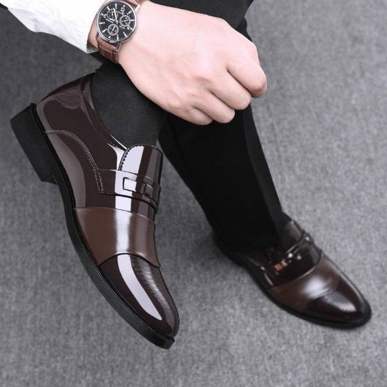 Leather Shoes Men's Business Foreign Trade New Men's Leather Shoes Formal Wear Casual Fashion Pointed Casual Shoes Cross-border High-level Sense