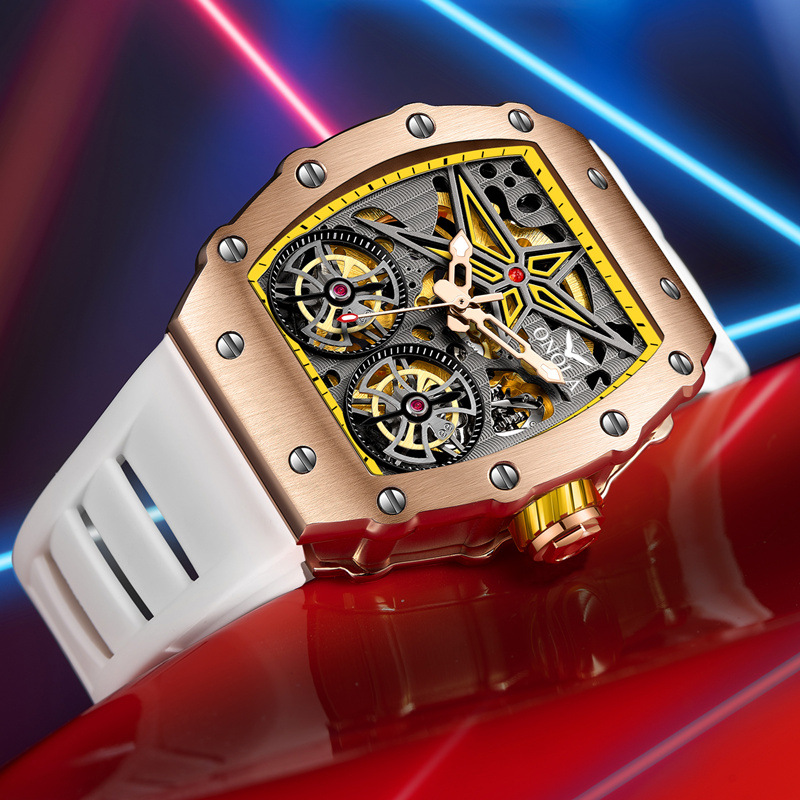 Fashion Aolona/ONOLA Live Explosions Rudder Flywheel Hollow Automatic Men's Mechanical Watch Waterproof
