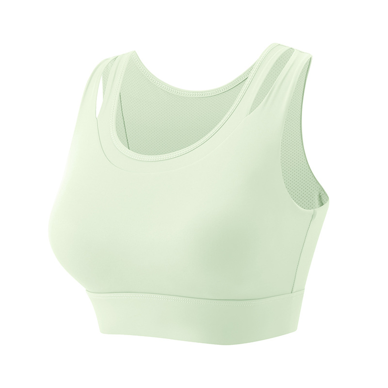 One-piece Chest Pad Fixed Cup Push-up Sports Underwear Women's Thin Beautiful Back Outer Wear High Strength Shockproof Sports Bra Autumn