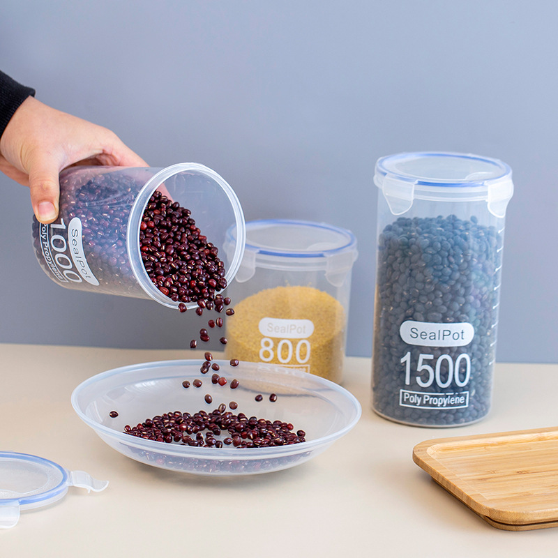 Large Sealed Transparent Plastic Sealed Jar Milk Powder Jar Food Jar Kitchen Grain Storage Box Storage Jar