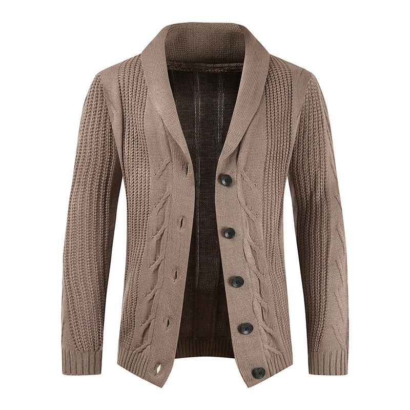 2022 autumn and winter Foreign Trade men's knitwear warm slim button casual sweater men's youth knitted jacket