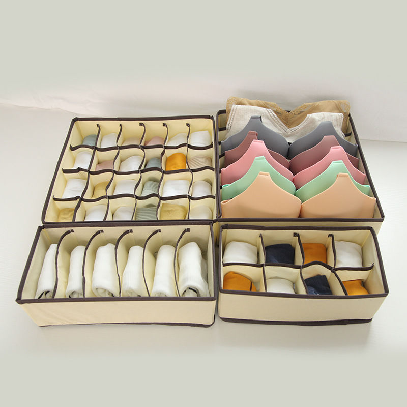 Underwear underwear storage box T-shirt clothes pants storage artifact dormitory compartment cotton and linen socks bra storage bag