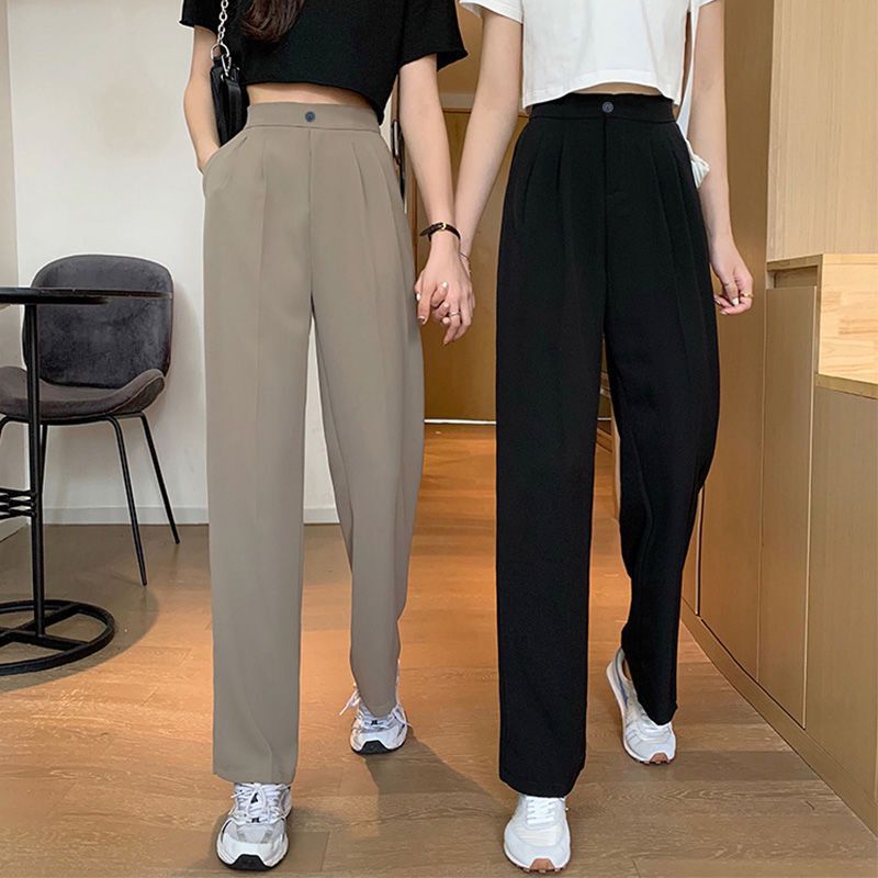 スーツのワイドパンツの女性春秋夏2023新型高腰垂直感ストレートで高級感があります。|undefined
