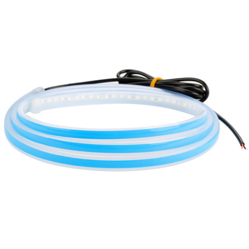 Car through-type day running light Hood lamp atmosphere led light guide strip magic light cover lamp start scanning light bar