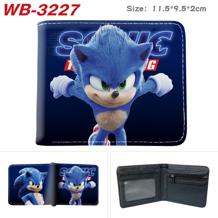 Sonic Peripheral Wallet Sonic Mouse Short Folding Card Bag Full Color Cartoon Cartoon Coin Purse Wallet