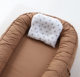 Hemei Cotton Solid Color Pillowless Folding Baby Nest Portable Baby Bed Bionic Full Release Travel Baby Bed