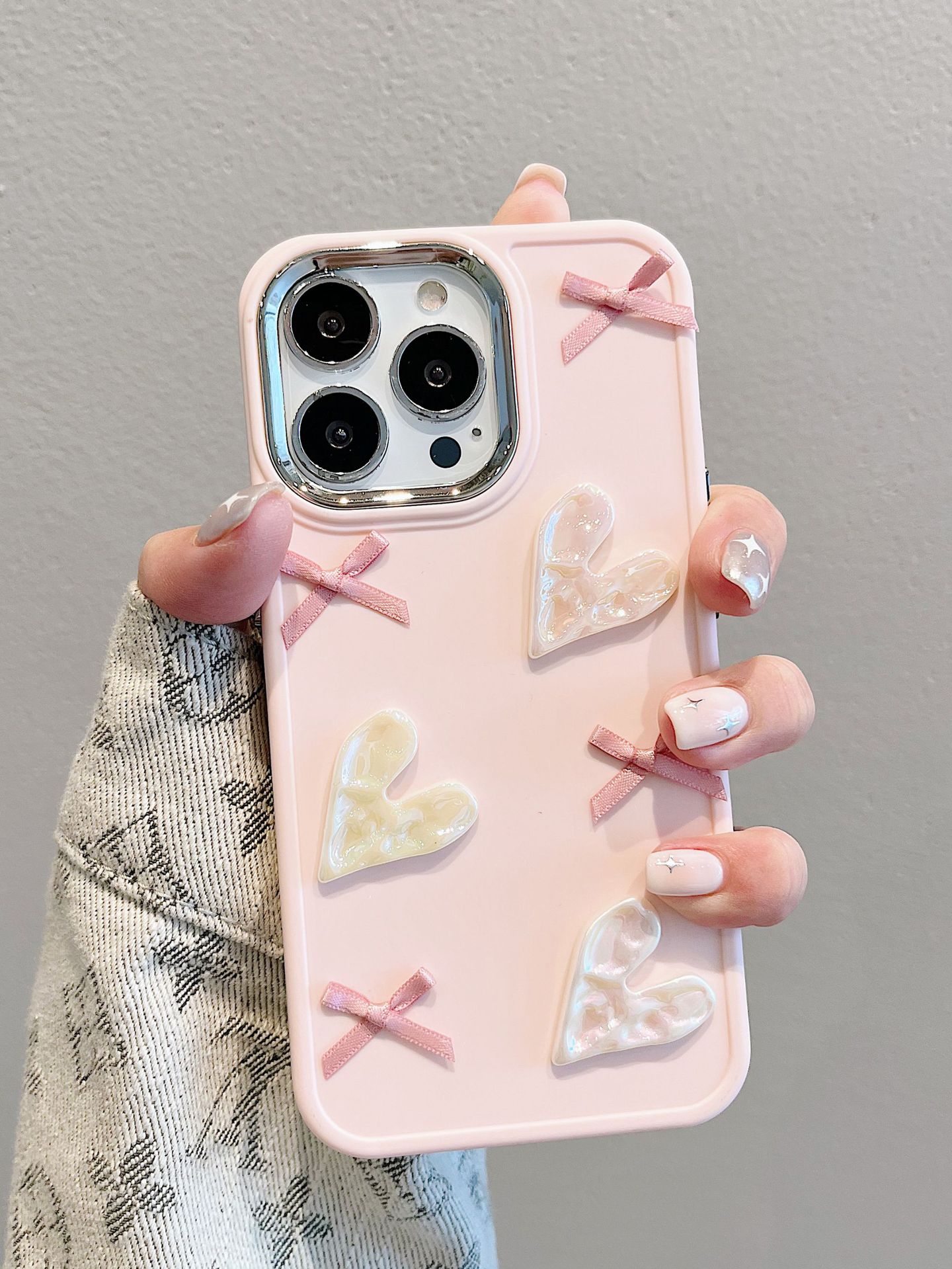 適用iphone14手機殼蘋果13promax小珍珠愛心12pro手機套11pm女款x