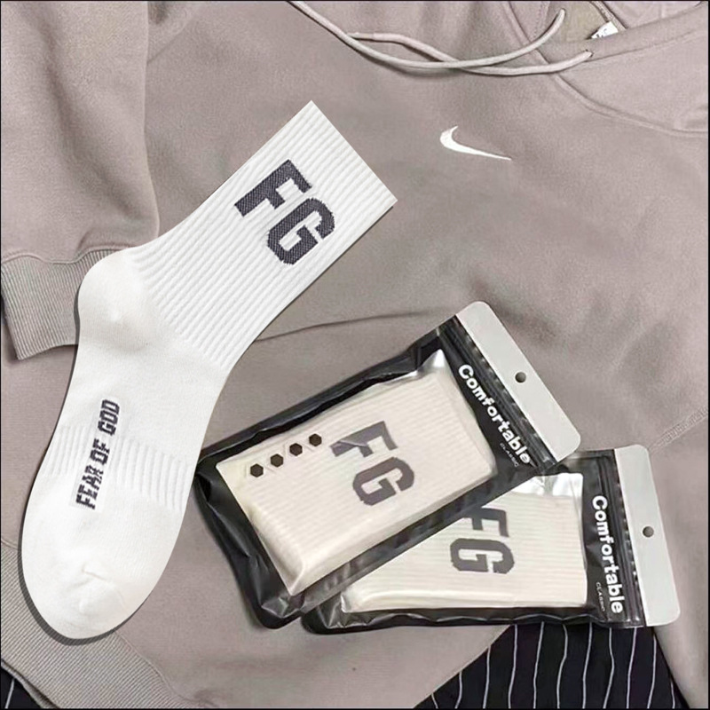 FEAR OF GOD FOG複線ESSENTIALS襪子男女中長筒富貴高街潮牌棉襪