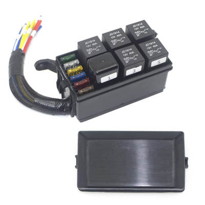 Factory spot 12V car fuse and relay box with pre-wired car 6-way fuse box modification