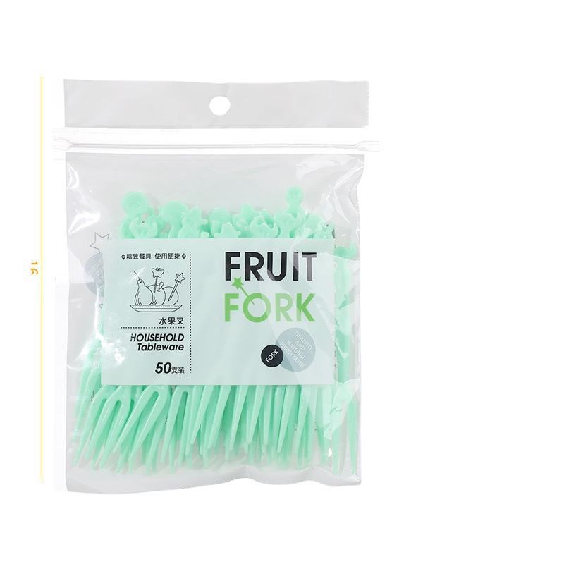 Fruit fork suit fruit stick disposable plastic two-tooth household fruit cake dessert fork dessert small fork