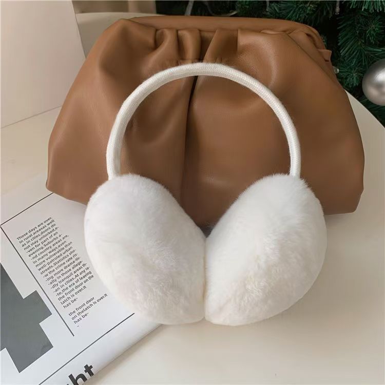Double-sided Rex Rabbit Mao Mao Ear Cover Korean Style Cute Plush Ear Cover Color Retractable Ear Bag Winter Warm Ear Movers
