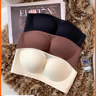 Strapless underwear women's non-slip wrapped chest anti-exposure push up small chest seamless tube top wireless invisible beauty back bra