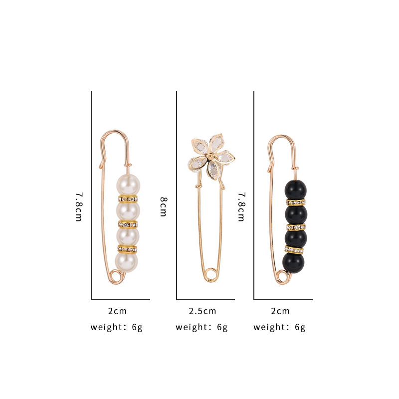 Popular waist-tight artifact adjustable skirt elastic waist New Pearl large pin female brooch high-end anti-exposure buckle