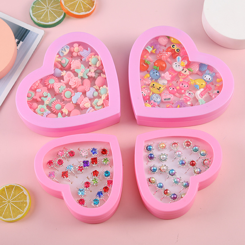 Children's ring ring girl's jewelry crystal gem colored diamond ring kindergarten gift gift toy wholesale