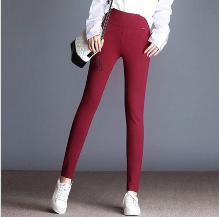 Spring/Summer 2024 European and American Foreign Trade Women's High Waist Outer Wearing Stretch Pencil Metal Decorative Slim Leggings