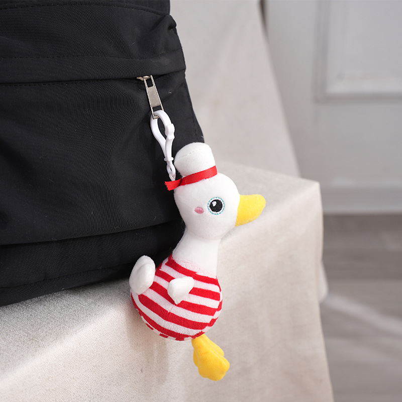 Strict selection of sea soul duck plush pendant Navy duck couple keychain creative plush doll accessories small pendant wholesale