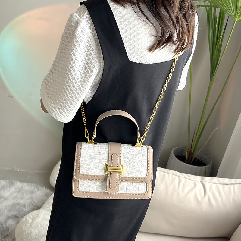 Women's Summer New Style Korean Fashion Simple Single Shoulder Slant Cross Casual Small Square Bag Trendy Handbag