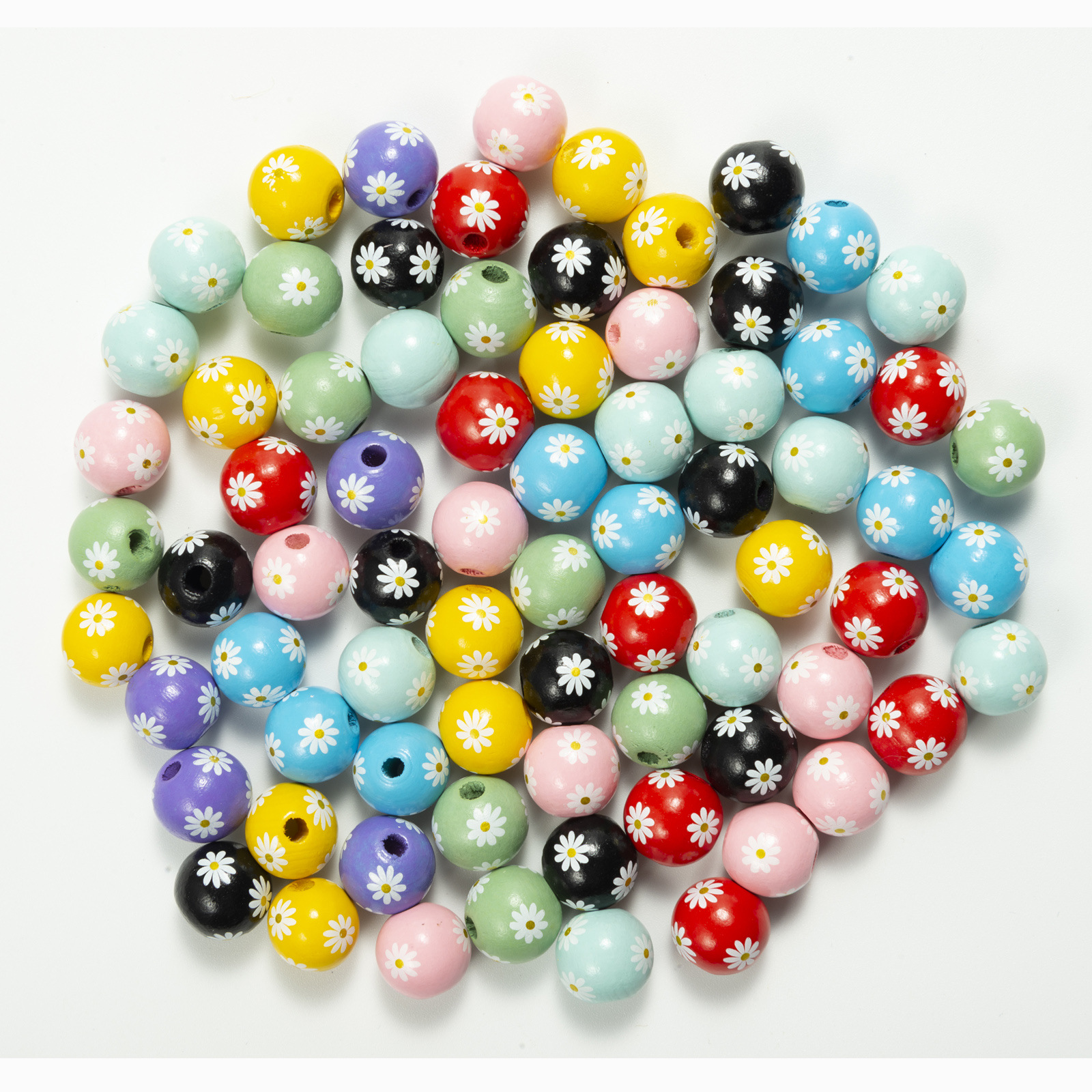 DJ Source Factory Daisy Color Wood Beads Hemp Rope Tassel Wood Beads Handmade DIY Accessories 2021.09. New Products