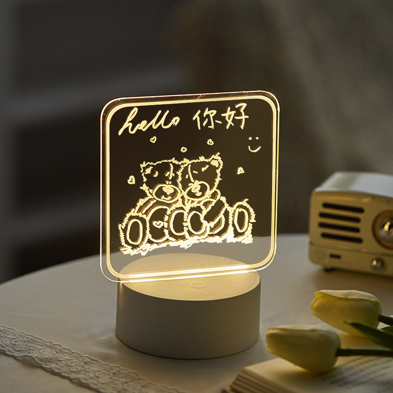 DIY Hand-made Painting Tulip Girl's Birthday Gift ins Style Girl's Heart Color Nightlight Children's Day