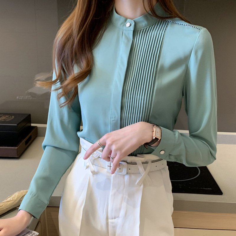 AliExpress 2024 spring new Korean style shirt women's long-sleeved commuter top women's fashion bottoming shirt