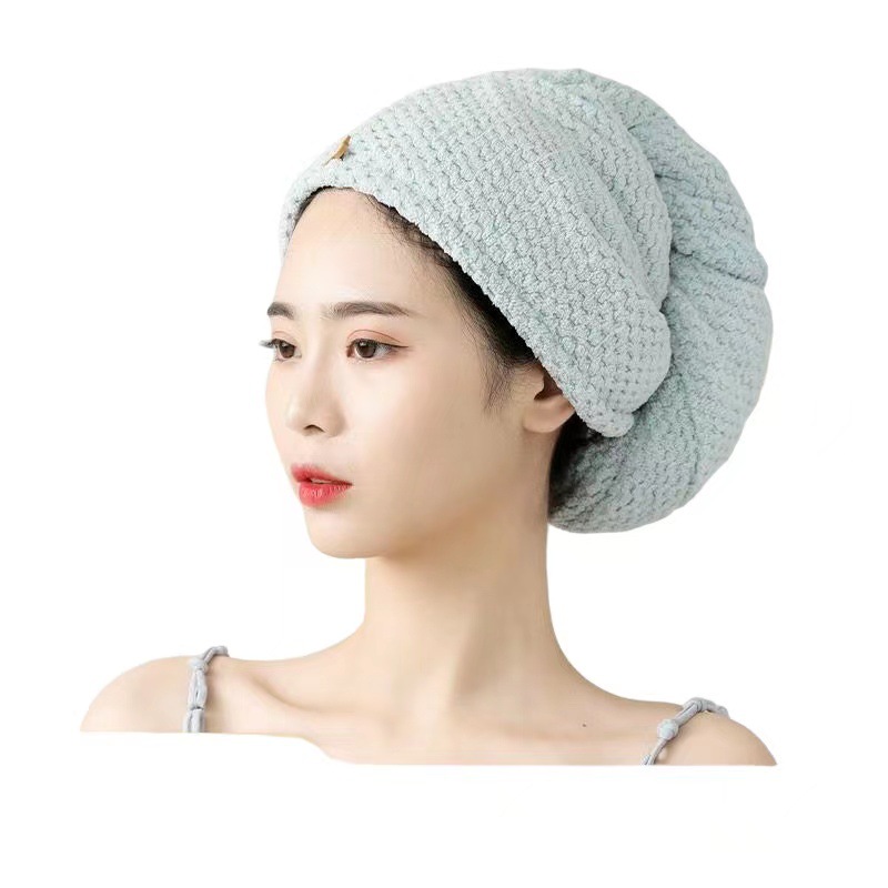 Japanese Style Edge Wrapping Thickened Super Absorbent Pineapple Dry Hair Cap Hair Wiping Quick-drying Towel Dry Hair Artifact