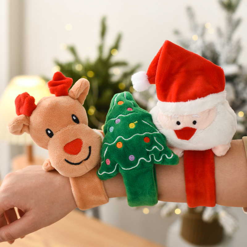 Creative Christmas Children's Gift Luminous Santa Claus Snowman Clap Ring Bracelet Christmas Gift Snap Ring