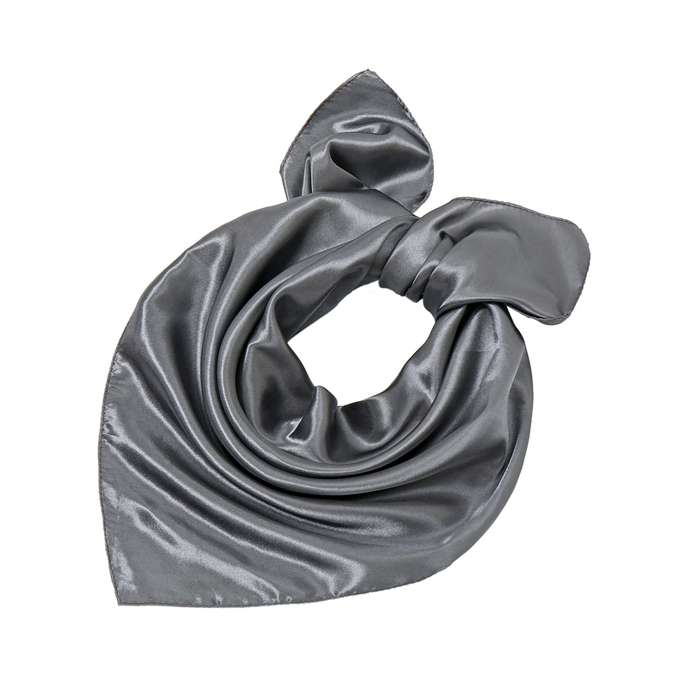 Pure Color plain satin artificial silk square scarf Festival performance men's and women's silk scarf stewardess Bank summer and autumn 60 professional silk scarf