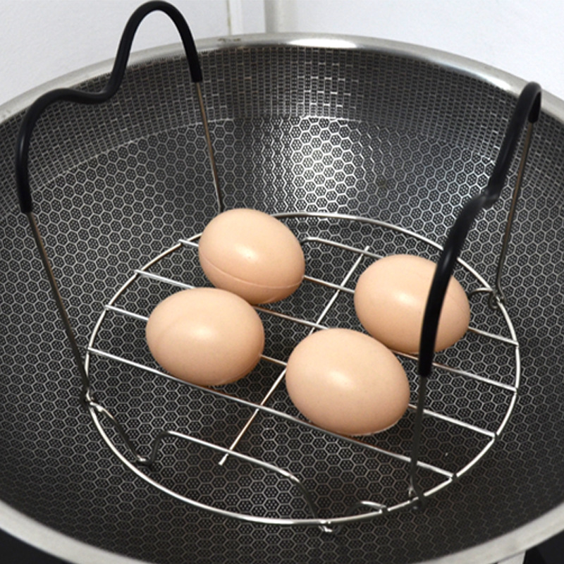 Supplementary food box stainless steel with silicone handle steaming rack butterfly basket suitable for pressure cooker iron cooker steaming rack steaming cage