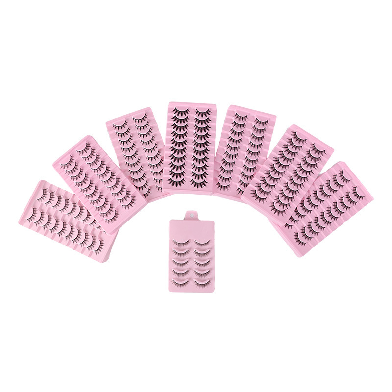Thin Black Stem False Eyelashes Large Capacity One-Piece False Eyelashes Slender Long Curled Lazy False Eyelashes Upper Eyelashes Natural