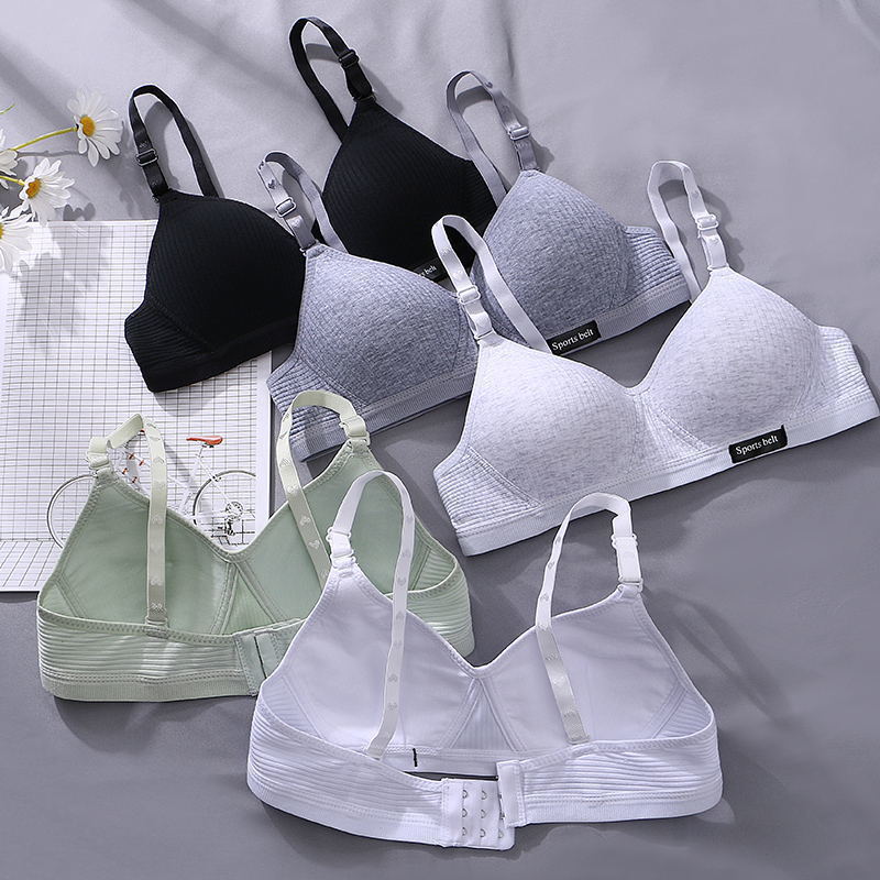 Girl's underwear development period junior high school student bra push up wireless Cup thin push up bra cup