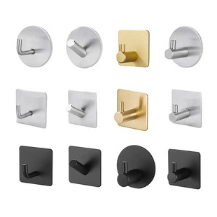 Cross-border 304 stainless steel hook strong adhesive hook door back clothes hook hardware clothes hook non-perforated metal coat hook