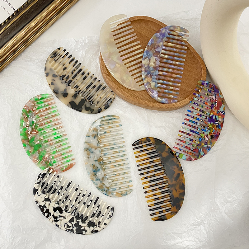 European Retro High-End Acrylic Hair Comb with Instagram Style, Fashion Student Dormitory Bedroom Hair Comb, Forest System temperament Hair Accessory
