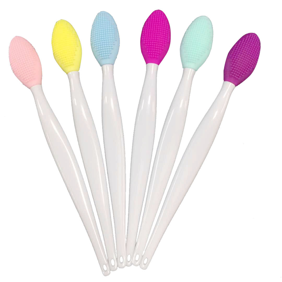 Silicone Nose Wash Brush Lip Brush Double-sided Massage Makeup Brush Face Wash Brush Cleansing Facial Blackhead Beauty Makeup Tools
