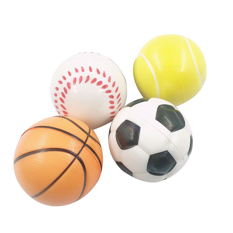 6CMPU elastic sponge ball children solid foam ball football basketball tennis baseball vent decompression ball wholesale